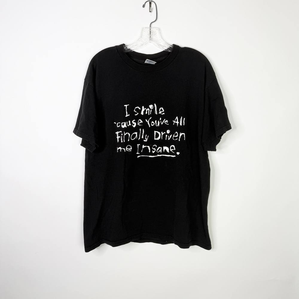 Vintage Humor Graphic T Shirt Large Black 90s Short Sleeve Funny Tee